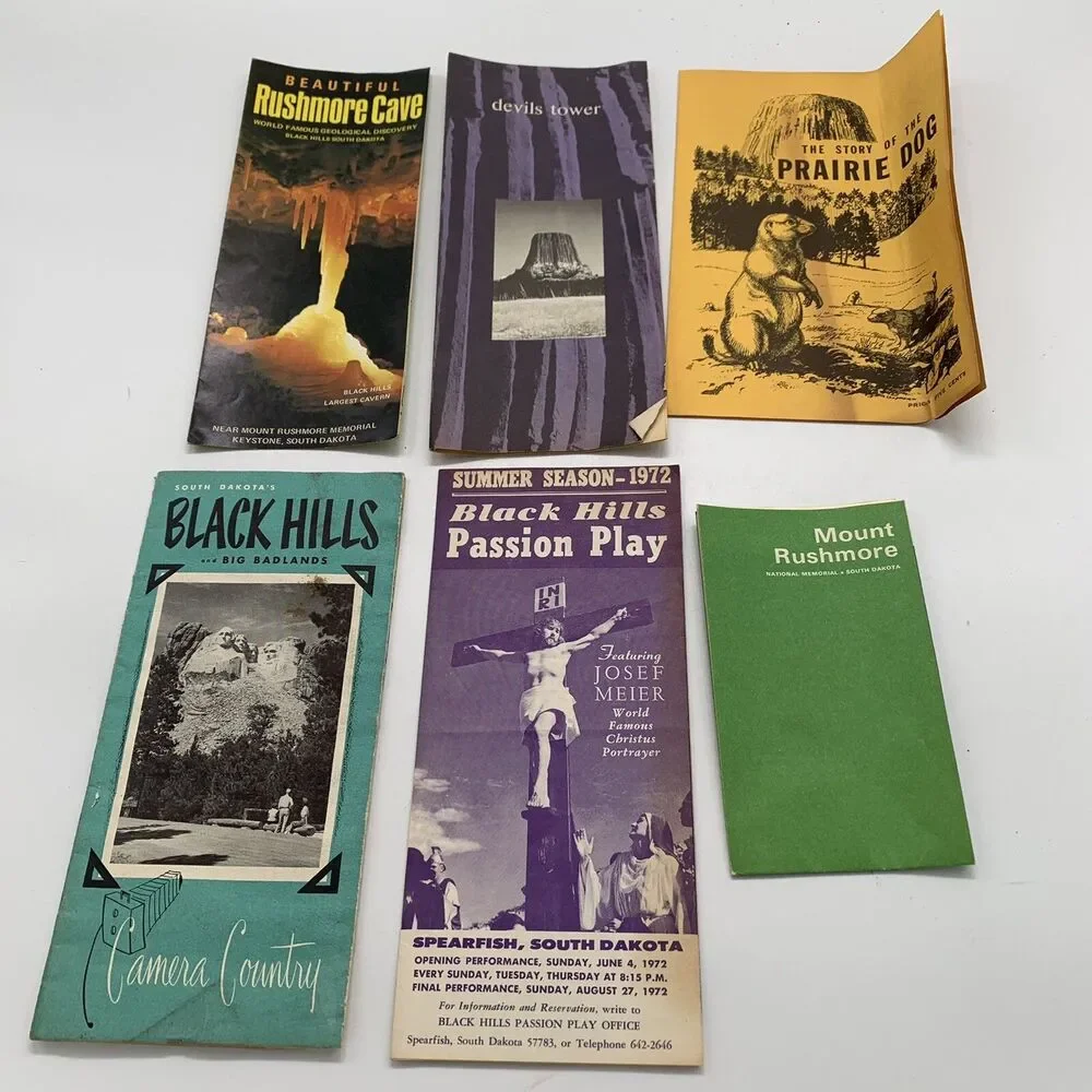 Lot Mt. Rushmore Black Hills 1970s Brochure South Dakota Tourism Ephemera